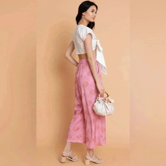 Leroli “Zoe” Pant In Sunset Wide Leg Loose Fit Ankle Length Women’s Size Medium - Picture 2 of 11